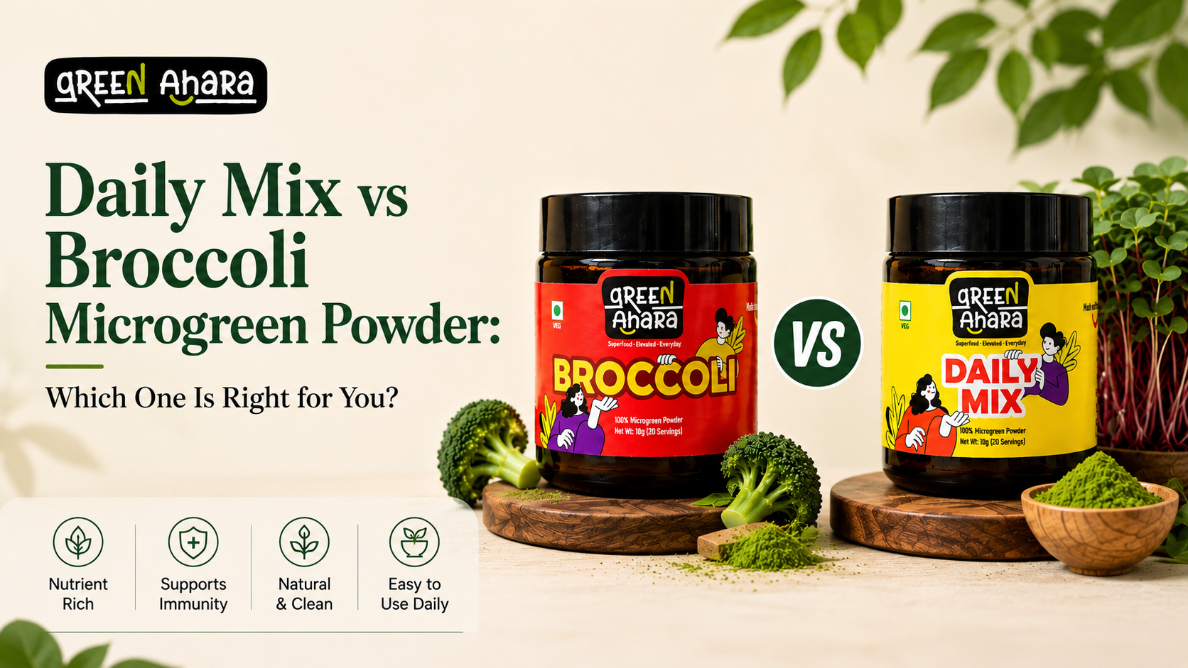 Daily Mix vs Broccoli Microgreen Powder: Which One Is Right for You?